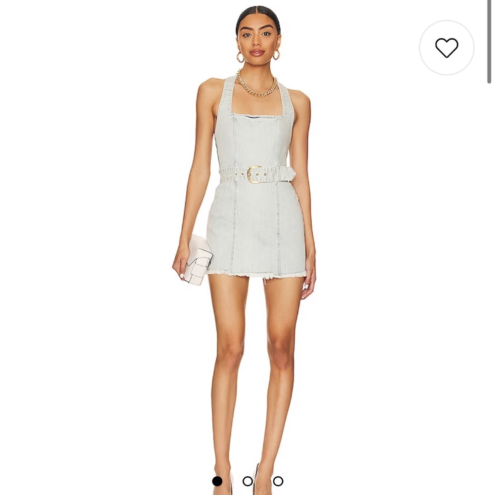Show Me Your MuMu Light Wash Denim Mini Dress NWT